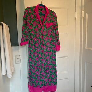 Kate Spade Green and Pink Floral Pajama dress